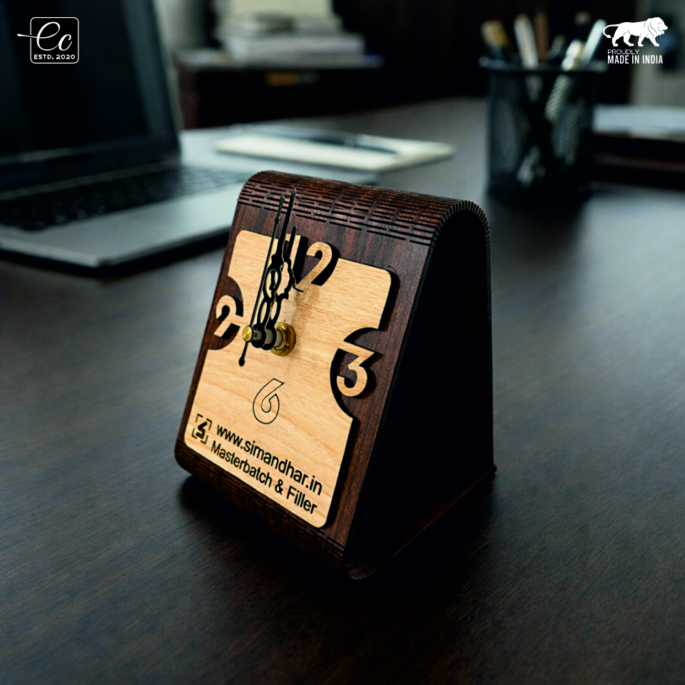Personalised Premium Wooden Desk Clock